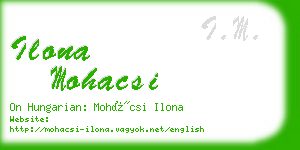 ilona mohacsi business card